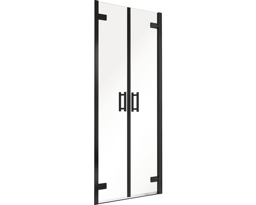 Sprchový kout se dvěma otočnými dveřmi a černým kováním