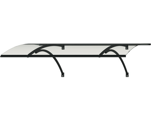 Stříška s průhledným krytem a černým držákem