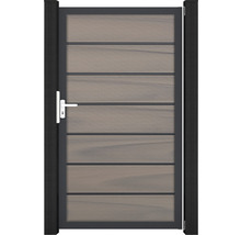 Zahradní branka s vodorovnými panely a klikou