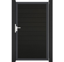 Zahradní branka s vodorovnými lamelami a rukojetí