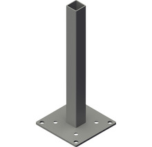 Držák sloupku s hranatým sloupkem a čtvercovou základovou deskou