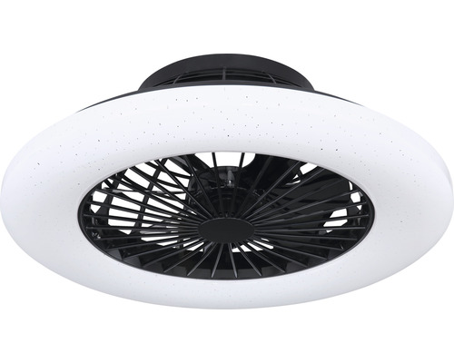 Stropní ventilátor Globo 03628B Travo s osvětlením LED 30W 1200lm 3000-6500K Ø 50cm černý/opál s dálkovým ovládáním