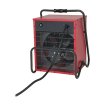 Elektrický topný ventilátor s rukojetí a ochrannou mřížkou
