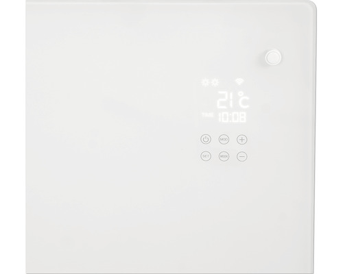 Detail ovládacích prvků topného tělesa.