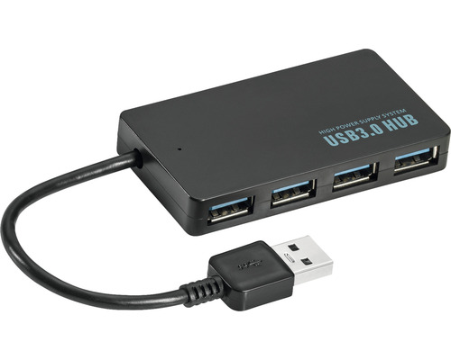 USB HUB 3.0 4x USB-A černý