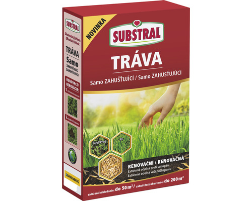 Travní směs SUBSTRAL samozahušťující renovační 1 kg Balení travních semen Substral pro opravu trávníku pro 50 až 200 metrů čtverečních