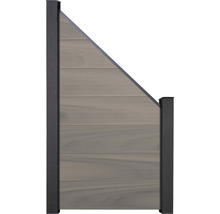 Prvek zahradního plotu z dřeva a kovu