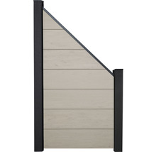 Dílec zahradního plotu z kovu a dřeva