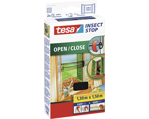 Tesa Insect Stop síť proti hmyzu Open/Close, 1,30 metru krát 1,50 metru, balení
