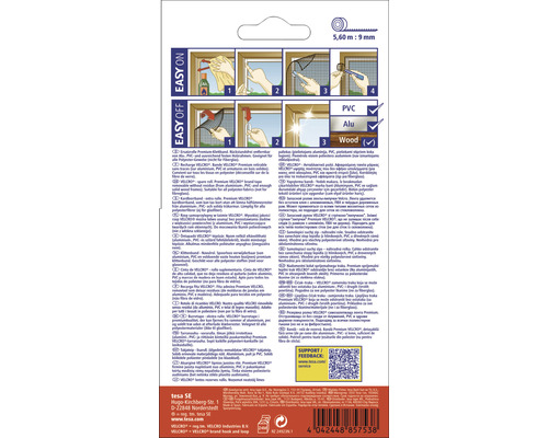 Montážní páska Tesa Velcro pro sítě proti hmyzu s příklady použití