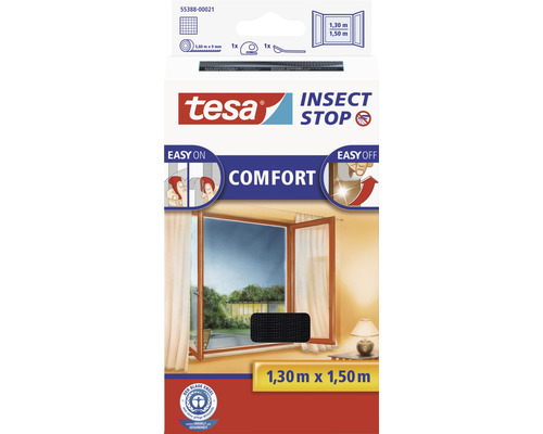 Síť proti hmyzu do okna antracit 130 x 150 cm Tesa Insect Stop Comfort síť proti hmyzu 1,30 metru krát 1,50 metru balení