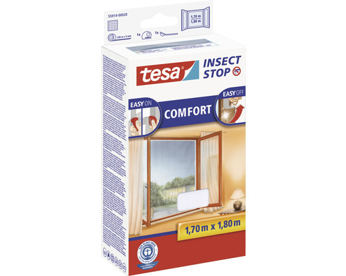Tesa Insect Stop Comfort Síť proti hmyzu do oken, 1,70 m x 1,80 m, balení