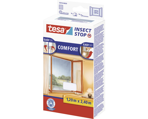 Tesa Insect Stop Comfort síť proti hmyzu do oken, 1,20 metru krát 2,40 metru, balení