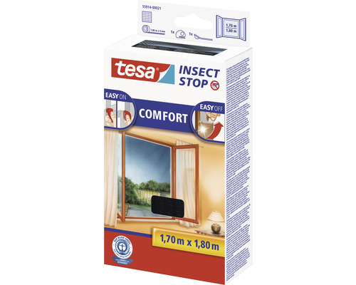 Tesa Insect Stop Comfort síť proti hmyzu do oken, rozměr 1,70 m x 1,80 m, balení