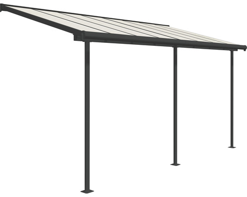 Zastřešení terasy s ocelovým rámem a polykarbonátovými deskami