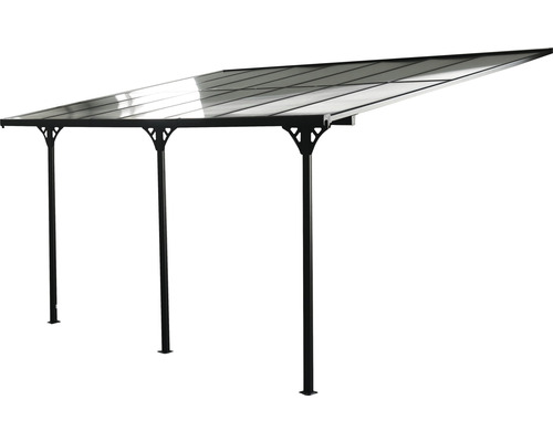 Zastřešení terasy s ocelovým rámem a polykarbonátovými deskami