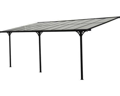 Přístřešek s průhlednou střechou a čtyřmi podpěrnými sloupky