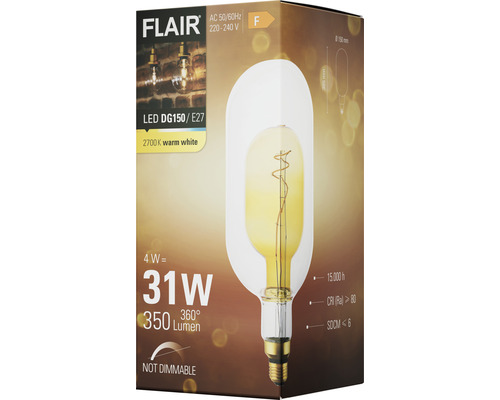 Balení LED žárovky Flair DG150/E27, nestmívatelná