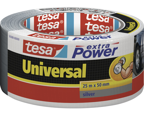 Opravná páska lepící páska Extra Power, Tesa, stříbrná 25m x 50mm Tesa extra Power Universal lepicí páska, 25 metrů krát 50 milimetrů, stříbrná