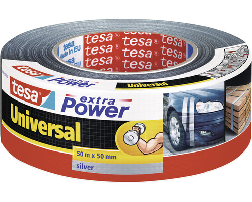 Opravná páska Extra Power Universal, textilní, silně lepivá - stříbrná, 50m x 55mm