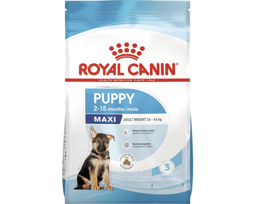 Royal Canin Maxi Puppy krmivo pro štěňata ve věku 2–15 měsíců s hmotností v dospělosti 26–44 kilogramů