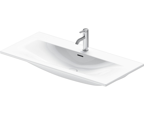 Umyvadlo na skříňku DURAVIT Viu sanitární keramika bílá 103 cm 23441000001 Bílé umyvadlo na desku s vodovodní baterií