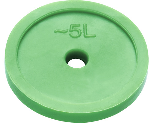 Zelená zavlažovací podložka s objemem přibližně 5 litrů.