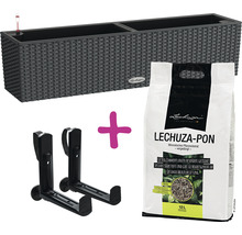 Kompletní sada: Květináč se zavlažovacím systémem, držákem a rostlinným substrátem