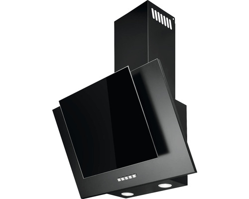 Černý odsavač par se skleněnou clonou