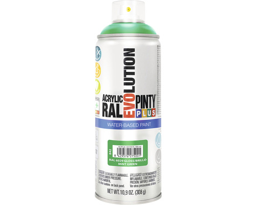 Barva ve spreji PINTYPLUS EVO vodní báze 400ml RAL6029 Akrylová barva ve spreji na vodní bázi Pinty Plus Evolution