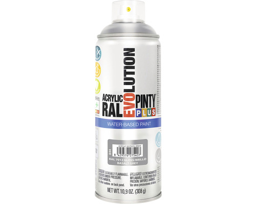 Barva ve spreji PINTYPLUS EVO vodní báze 400ml RAL7012 Akrylový sprej Pinty Plus RAL 7012 bazaltově šedá