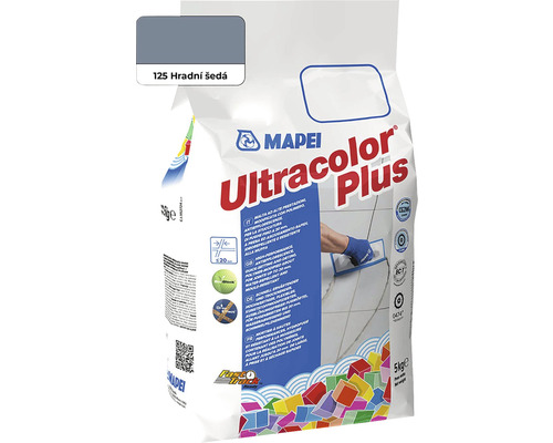 Spárovací hmota Mapei Ultracolor Plus 125 hradní šedá 5 kg Mapei spárovací hmota Ultracolor Plus 125 Hradní šedá v 5 kg balení