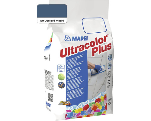 Spárovací hmota Mapei Ultracolor Plus 169 ocelově modrá 5 kg Mapei spárovací hmota Ultracolor Plus ocelově modrá pytel