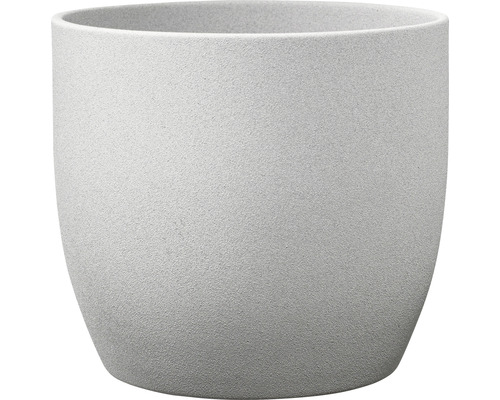 Obal na květináč keramický Soendgen Basel Stone Ø 21 cm x 20 cm světle šedý Kulatý květináč z kameniny