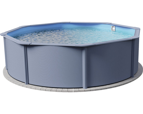 Nadzemní bazén antracitový Planet Pool Ø 350 x 120 cm s pískovou filtrací, žebříkem, skimerem, filtračním pískem a připojovací hadicí