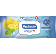 Antibakteriální a antimykotické vlhčené ubrousky, 120 kusů