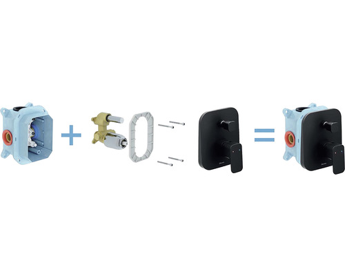 Součásti sady podomítkové termostatické baterie