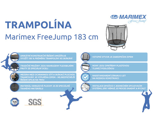 Marimex FreeJump trampolína 183 cm přehled produktu