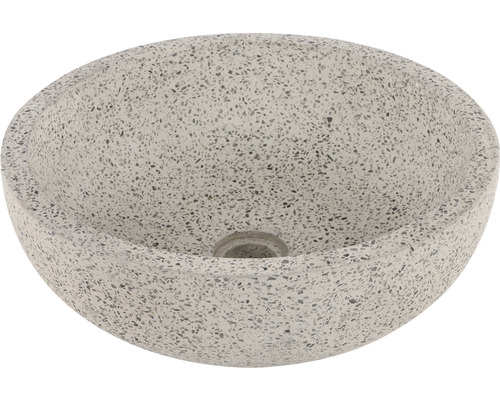 Umyvadlo na desku Differnz Terrazzo beton přírodní kámen bílá černá 40 cm 38.010.55