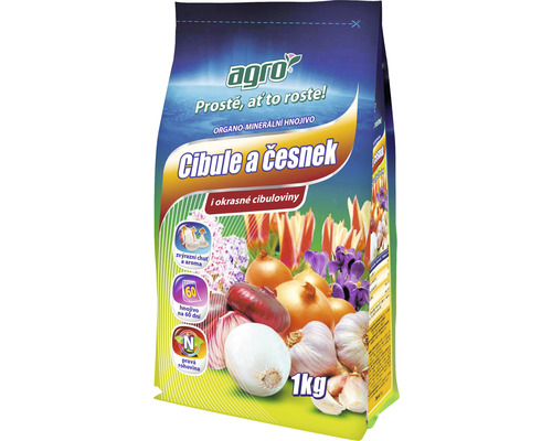 Hnojivo pro cibuli a česnek i okrasné cibuloviny organominerální Agro 1 kg