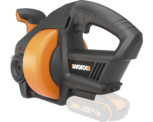 Logo Worx na akumulátorovém fukar listí