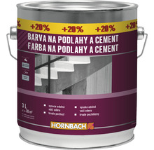 Barva na podlahy a cement v kovovém kbelíku s logem Hornbach