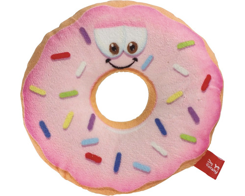 Hračka pro psy Dog Fantasy donut s obličejem 12 cm růžový