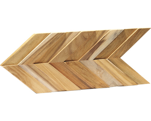 Dřevěný dekorativní obklad se vzorem rybí kosti Ultrawood Teak Chevron 18 x 38,6 cm