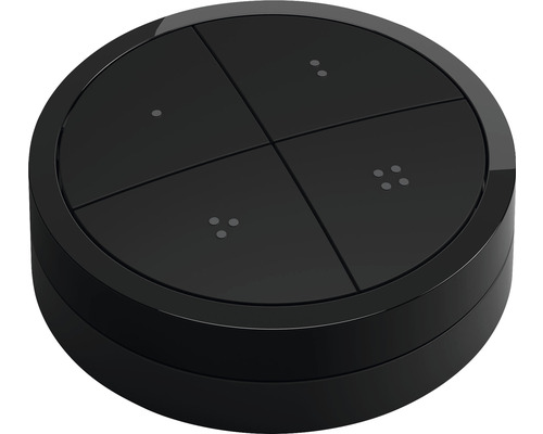 Černý chytrý domácí spínač se čtyřmi tlačítky