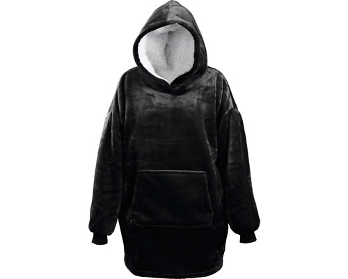 Mikinová deka černá Hoodie black 70x50x87 cm