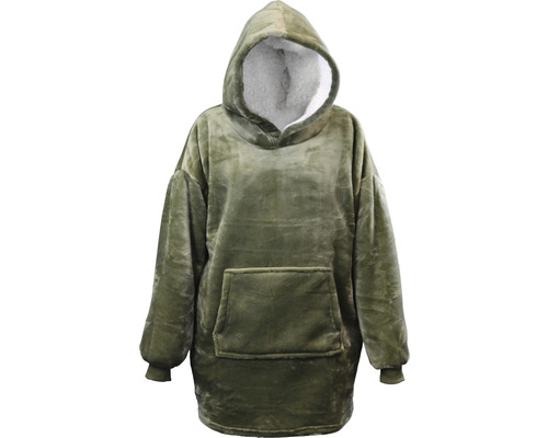 Mikinová deka zelená Hoodie deep green 70x50x87 cm