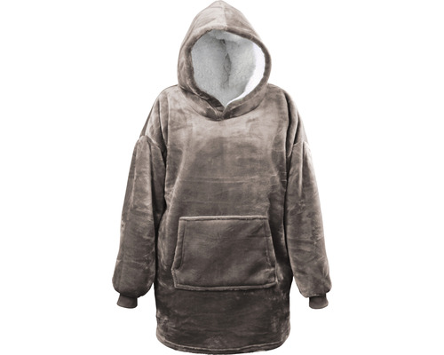 Mikinová deka šedá Hoodie taupe 70x50x87 cm