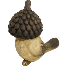 Dekorativní ptačí figurka s žaludovým kloboukem