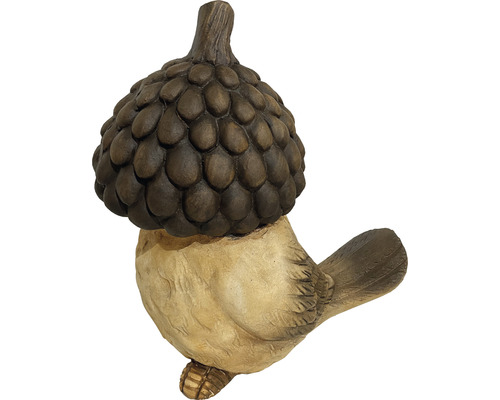 Dekorativní ptačí figurka s žaludovým kloboukem